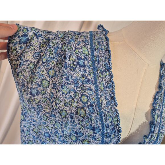 Poupette St. Barth Womens Estelle Blue Mayflower Mini Dress Medium - Picture 14 of 15